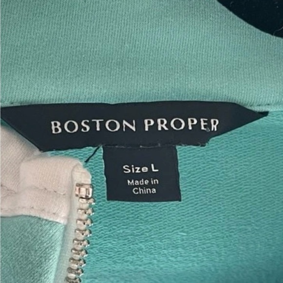 Boston Proper Shift Dress Turquoise Athleisure Chic Zip Front Resort Large - Picture 10 of 13